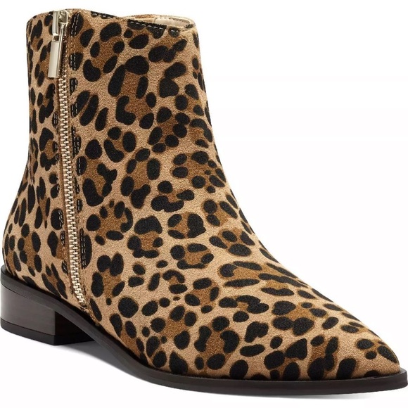 NIB [Sole Society] Cadyna Pointed Toe Leopard Suede Ankle Booties Women's Sz 5.5 - Picture 2 of 8